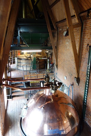 The Black Sheep Brewery's first set of brewing equipment, located at the former Lightfoot's Brewery in Masham