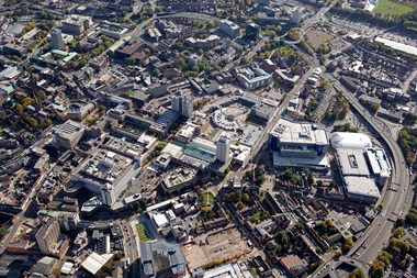 Coventry city centre looking south-east, 2012