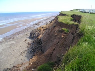 Aldbrough, Holderness, East Yorkshire. Rotational failure of till cliff.