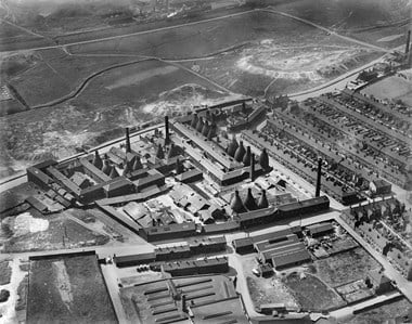 Aerial view of pottery works