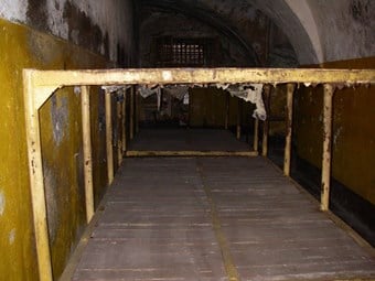 Prison beds remain in the converted derelict Battery, Tallinn © MM Stevenson