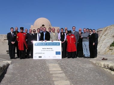 SHARP partners plus guests at Fort Rinella Battery, Malta, February 2005 © English Heritage