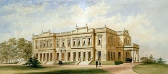 Watercolour illustrating the proposed new house at Brodsworth, South Yorkshire