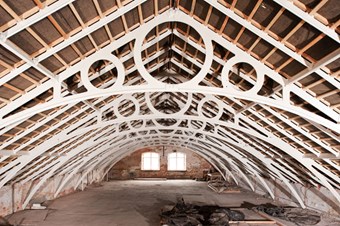 The cast-iron roof trusses of Old Town Mill, Chard