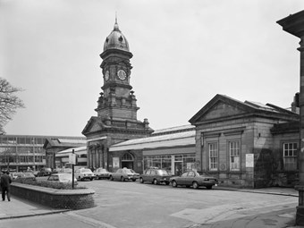 The eccentric, top-heavy station at Scarborough