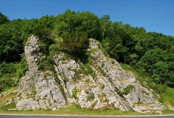 The ‘Rock of Ages’: a crag of Burrington Oolite located in Burrington Combe
