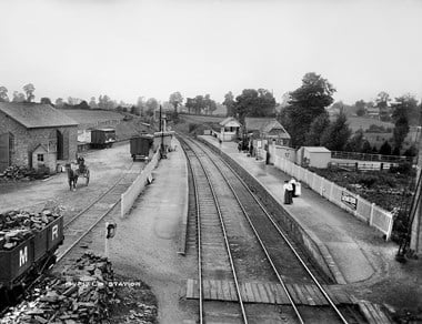 A country goods yard belonging to the East & West Junction Railway at Byfield, photographed in 1904.