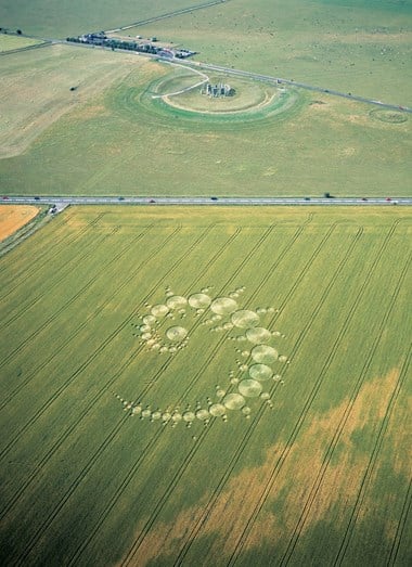 Crop circles south of Stonehenge, 1996