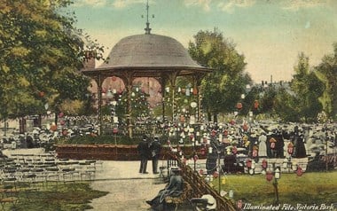 Victoria Park bandstand, Portsmouth, Hampshire, erected in 1878.