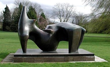 Bronze sculpture of reclining figure