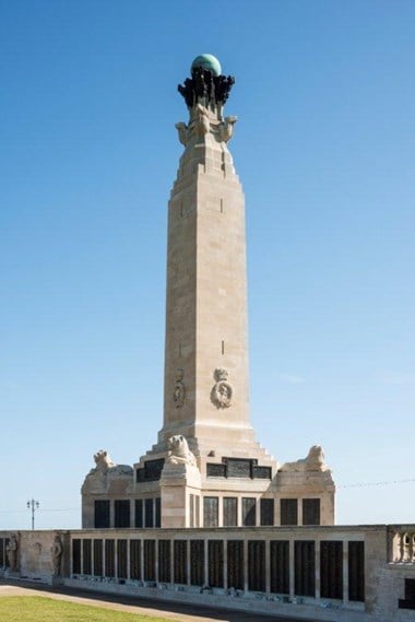 Upgraded to Grade I. Royal Naval War Memorial, Portsmouth, Hampshire. © Historic England
