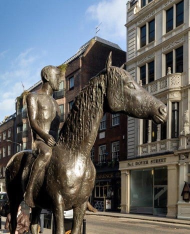 Horse and Rider by Elisabeth Frink, London, 1975. Listed Grade II © Historic England