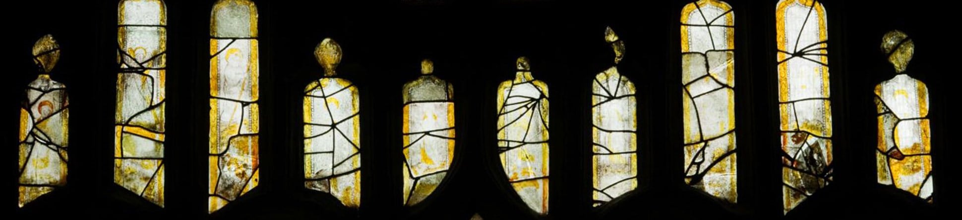Stained glass window in need of conservation