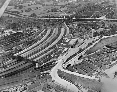 Aerial view of York station