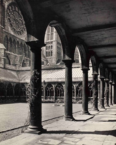 The cloisters at Lincoln Cathedral