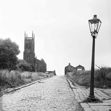 Church and lantern lamp post