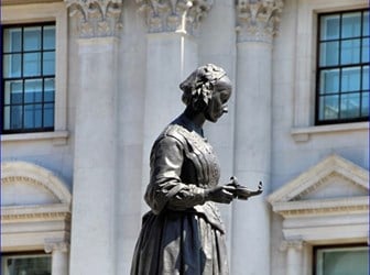 Arthur Walker's 1915 statue of Florence Nightingale, Waterloo Place, London