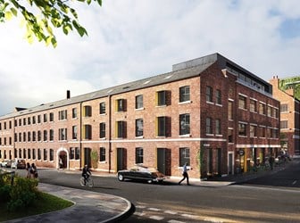 CGI render of Eyewitness works - a grade II listed industrial building converted into housing.