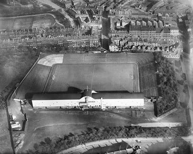 Aerial view of football stadium