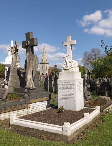 Jack Cornwell's grave, now Grade II listed © Historic England