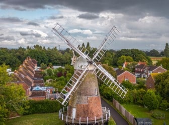 A general view of a windmill. 